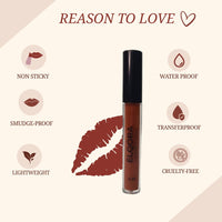 Elqora Cosmetics | Matte Liquid Lipstick I Long Lasting I Transferproof & Smudgeproof I Lasts upto 16hrs I I 4 ml, Amber brown