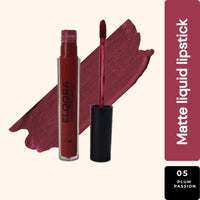 Elqora Cosmetics | Matte Liquid Lipstick I Long Lasting I Transferproof & Smudgeproof I Lasts upto 16hrs I I 4 ml, Plum Passion