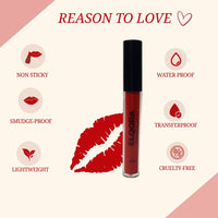 Elqora Cosmetics | Matte Liquid Lipstick I Long Lasting I Transferproof & Smudgeproof I Lasts upto 16hrs I I 4 ml, Ruby desire