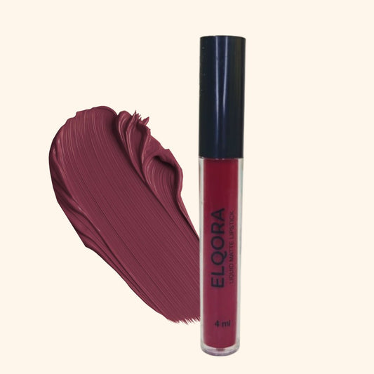 Elqora Cosmetics | Matte Liquid Lipstick I Long Lasting I Transferproof & Smudgeproof I Lasts upto 16hrs I I 4 ml, Plum Passion